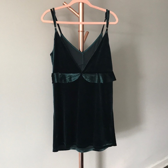 NWT Francesca’s Teal Green Velvet Mini Dress - Picture 7 of 12